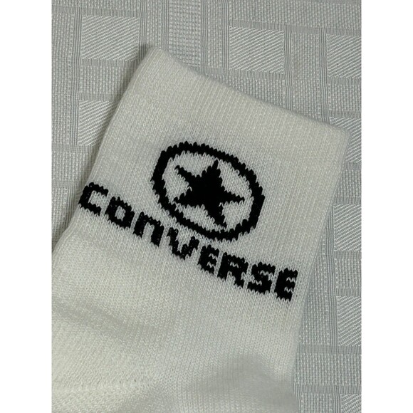 Vtg. NEW NOS SOYAD Converse Socks 10-11-12-13 Men White Black All-Star tube shoe - Picture 9 of 9
